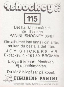 1986-87 Panini Ishockey (Swedish) Stickers #115 Arto Ruotanen Back