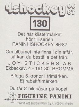 1986-87 Panini Ishockey (Swedish) Stickers #130 Stefan Nilsson Back