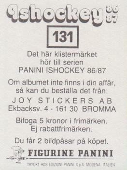 1986-87 Panini Ishockey (Swedish) Stickers #131 Peter Eriksson Back