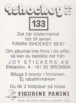 1986-87 Panini Ishockey (Swedish) Stickers #133 Boo Peterzen Back
