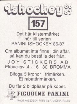 1986-87 Panini Ishockey (Swedish) Stickers #157 Robert Burakovsky Back