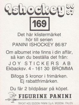 1986-87 Panini Ishockey (Swedish) Stickers #169 Lars Modig Back