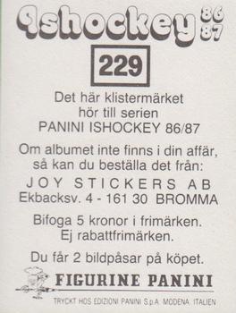 1986-87 Panini Ishockey (Swedish) Stickers #229 Team Photo Back