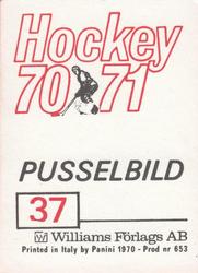 1970-71 Williams Hockey (Swedish) #37 USSR vs. Sweden Back