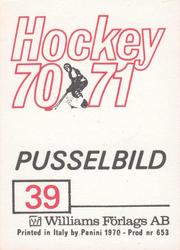 1970-71 Williams Hockey (Swedish) #39 USSR vs. Sweden Back