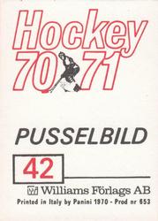 1970-71 Williams Hockey (Swedish) #42 USSR vs. Sweden Back