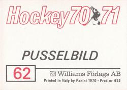 1970-71 Williams Hockey (Swedish) #62 Leif Holmqvist Back