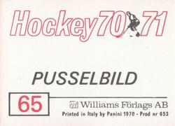1970-71 Williams Hockey (Swedish) #65 Leif Holmqvist Back