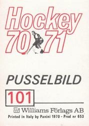 1970-71 Williams Hockey (Swedish) #101 Finland vs. CSSR Back