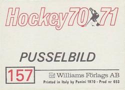 1970-71 Williams Hockey (Swedish) #157 USSR vs. Sweden Back