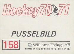 1970-71 Williams Hockey (Swedish) #158 USSR vs. Sweden Back