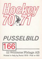 1970-71 Williams Hockey (Swedish) #166 Sweden vs. CSSR Back