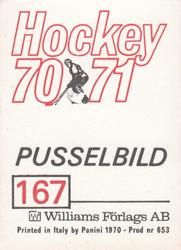 1970-71 Williams Hockey (Swedish) #167 Sweden vs. CSSR Back