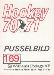 1970-71 Williams Hockey (Swedish) #169 Sweden vs. CSSR Back