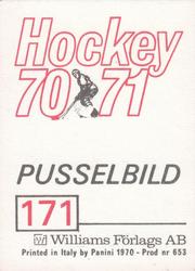 1970-71 Williams Hockey (Swedish) #171 Sweden vs. CSSR Back