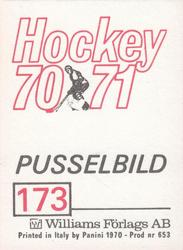 1970-71 Williams Hockey (Swedish) #173 Sweden vs. CSSR Back