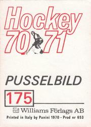 1970-71 Williams Hockey (Swedish) #175 Sweden vs. CSSR Back