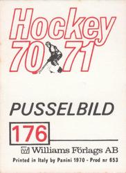 1970-71 Williams Hockey (Swedish) #176 Sweden vs. CSSR Back