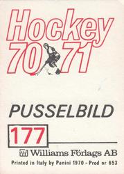 1970-71 Williams Hockey (Swedish) #177 Sweden vs. CSSR Back