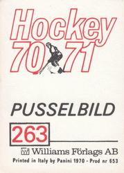 1970-71 Williams Hockey (Swedish) #263 Soviet National Team Back