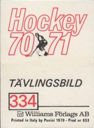 1970-71 Williams Hockey (Swedish) #334 Anders Hedberg Back