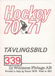 1970-71 Williams Hockey (Swedish) #339 Anders Hedberg Back