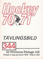 1970-71 Williams Hockey (Swedish) #344 Anders Hedberg Back