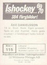 1969-70 Williams Ishockey (Swedish) #115 Ake Danielsson Back