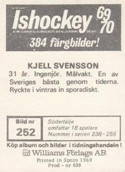 1969-70 Williams Ishockey (Swedish) #252 Kjell Svensson Back