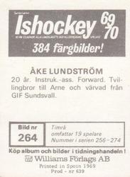 1969-70 Williams Ishockey (Swedish) #264 Ake Lundstrom Back