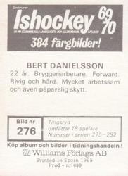 1969-70 Williams Ishockey (Swedish) #276 Bert Danielsson Back