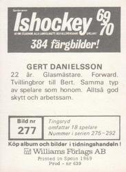 1969-70 Williams Ishockey (Swedish) #277 Gert Danielsson Back