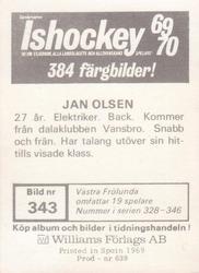 1969-70 Williams Ishockey (Swedish) #343 Jan Olsen Back