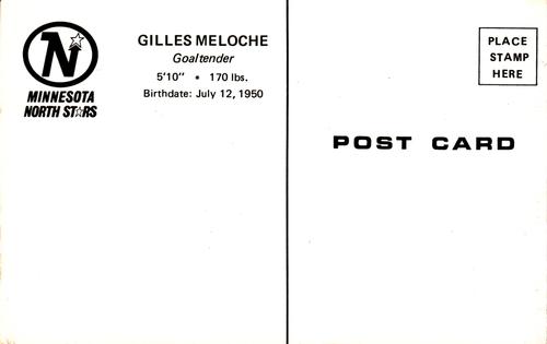 1979-80 Minnesota North Stars Postcards #NNO Gilles Meloche Back