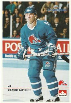 1990-91 Quebec Nordiques Postcards #NNO Claude Lapointe Front