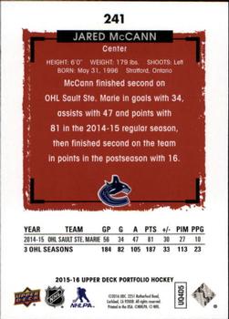 2015-16 Upper Deck Portfolio #241 Jared McCann Back