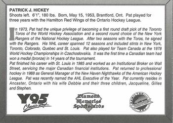 1992-93 Hamilton Canucks (AHL) #NNO Pat Hickey Back