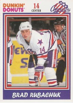 1992-93 Dunkin' Donuts Rochester Americans (AHL) #NNO Brad Rubachuk Front