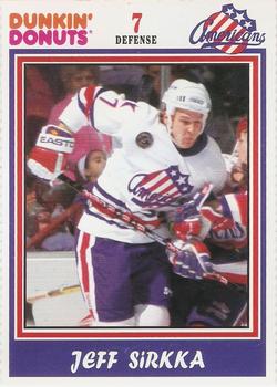 1992-93 Dunkin' Donuts Rochester Americans (AHL) #NNO Jeff Sirkka Front