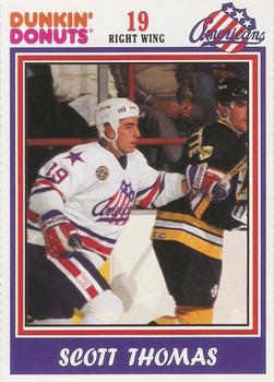 1992-93 Dunkin' Donuts Rochester Americans (AHL) #NNO Scott Thomas Front