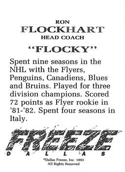 1992-93 Dallas Freeze (CHL) #NNO Ron Flockhart Back