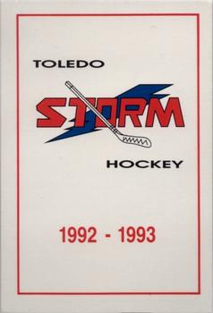 1992-93 Toledo Storm (ECHL) #1 Logo Card Front