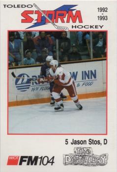 1992-93 Toledo Storm (ECHL) #21 Jason Stos Front