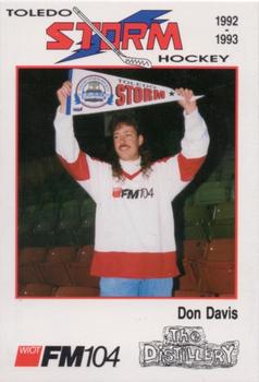 1992-93 Toledo Storm (ECHL) #27 Don Davis Front