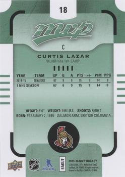 2015-16 Upper Deck MVP - Green (e-Pack) #18 Curtis Lazar Back