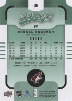 2015-16 Upper Deck MVP - Green (e-Pack) #36 Mikkel Boedker Back