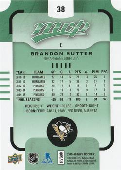 2015-16 Upper Deck MVP - Green (e-Pack) #38 Brandon Sutter Back
