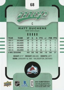 2015-16 Upper Deck MVP - Green (e-Pack) #68 Matt Duchene Back