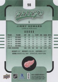 2015-16 Upper Deck MVP - Green (e-Pack) #98 Jimmy Howard Back