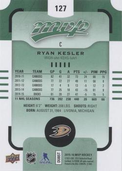 2015-16 Upper Deck MVP - Green (e-Pack) #127 Ryan Kesler Back